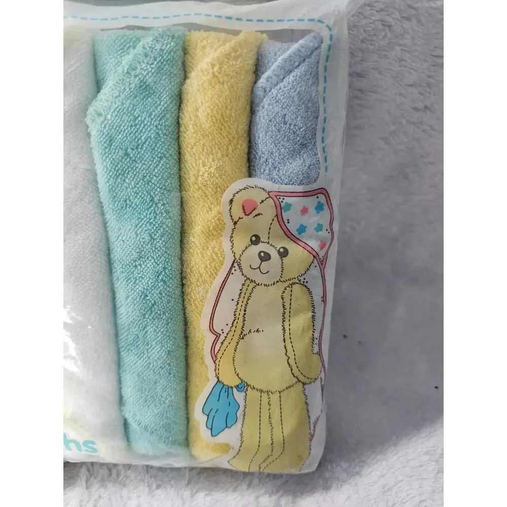 New 1998 Vintage Luv N' Care Soft Baby Wash Cloths Rags Multicolor 9